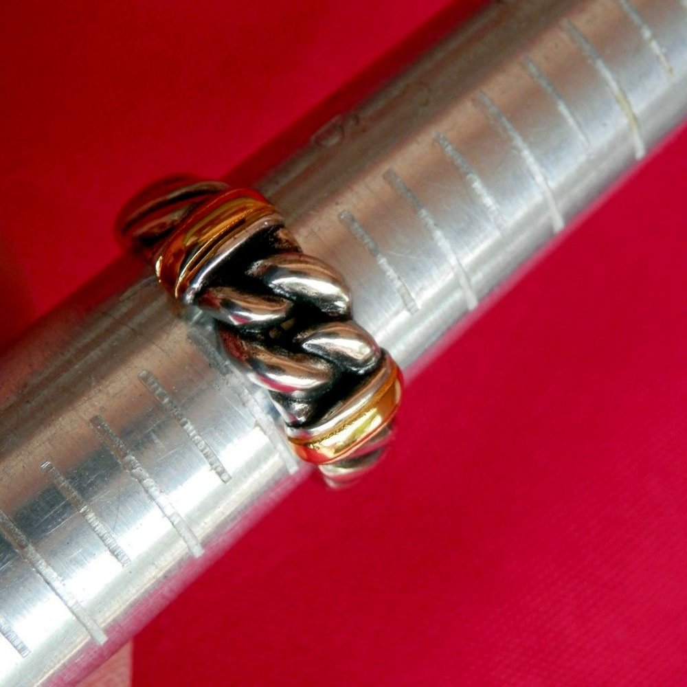 David Yurman Size 8 Metro Curb 18k Sterling Ring